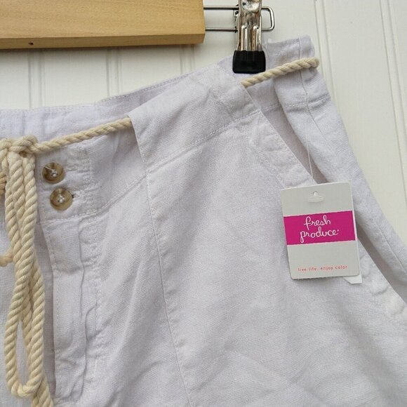 Fresh Produce Del Mar Linen Shorts White Size L NWT L Bermuda Womens MSRP $65 - Picture 6 of 15